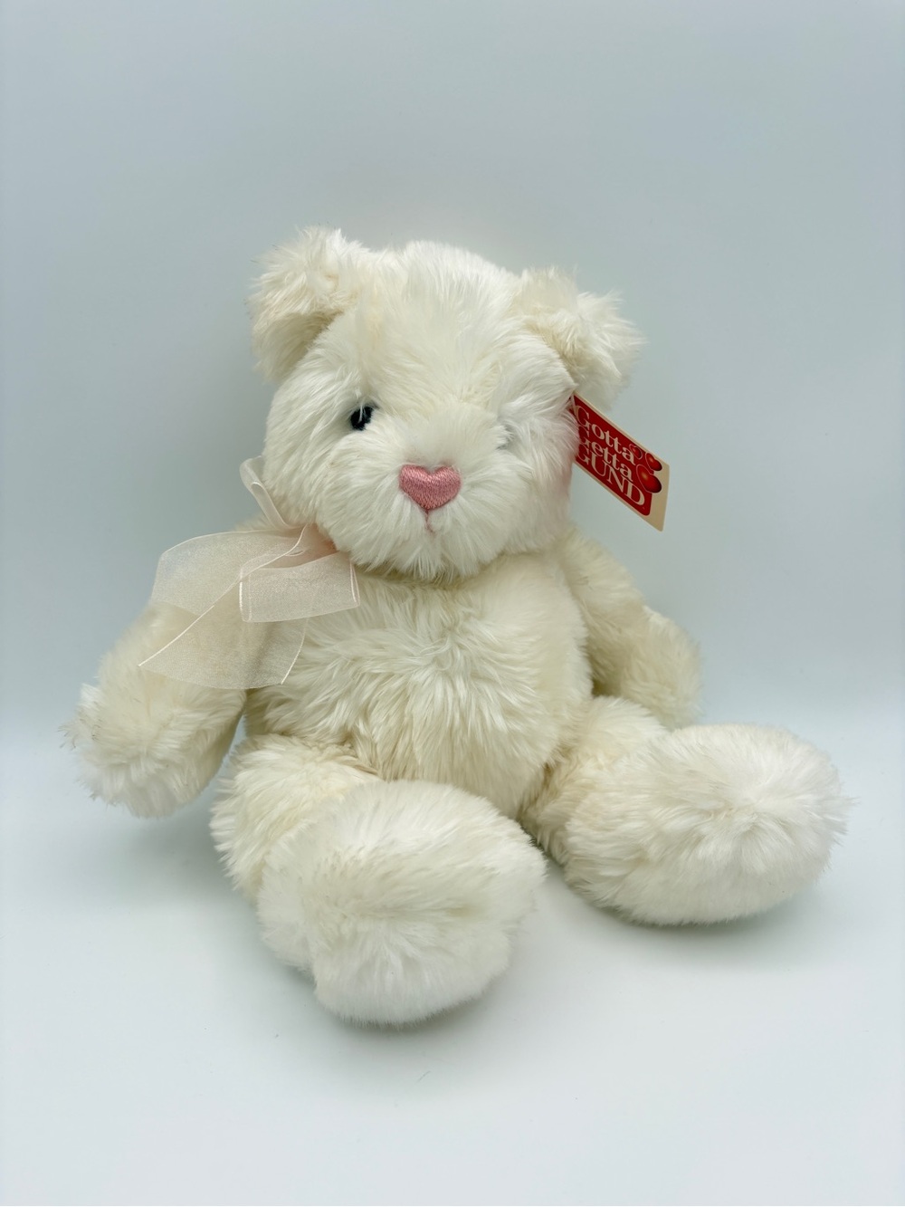 GUND Lov-ums #14050 Plush Bear with Embroidered Pink Heart Mouth HAS ALL TAGS